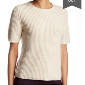 Theory ribbed top cream 82%Viscose size SP